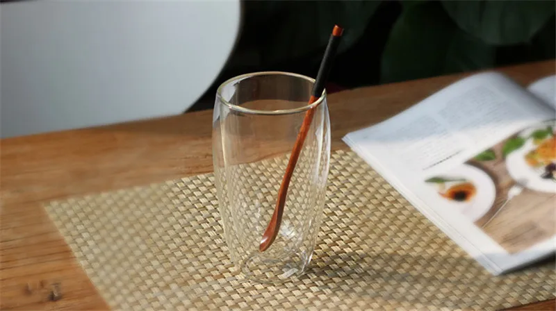 650ml Double Wall Glass Cup Clear Resistant Handmade Kungfu Tea Cup Coffee Milk Juice Lemon Healthy Drink Double Layer Glass Mug2