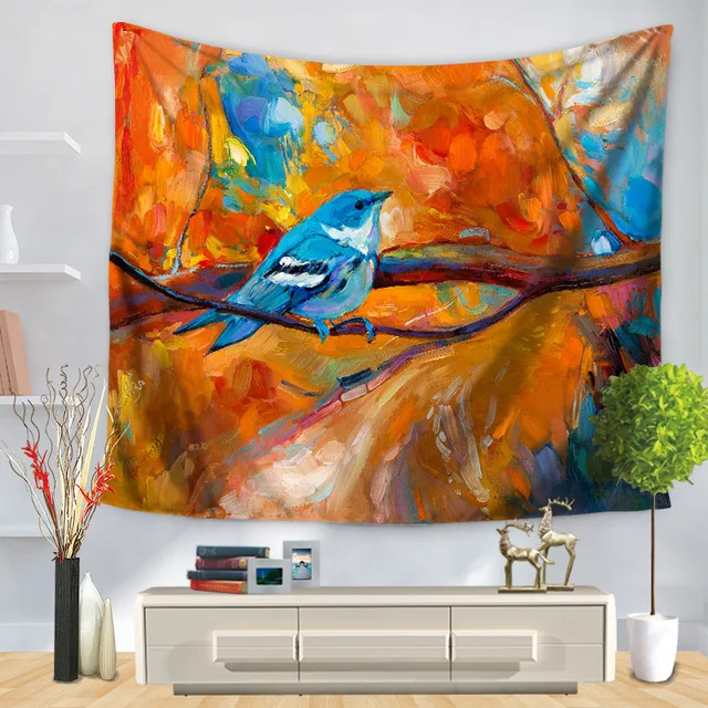 Aliexpress Sunnyrain 1 Piece Artistic Scenery Tapestry Sunnyrain 1 Piece Artistic Scenery Tapestry Warm Colors Painting Indian 130cmx150cm 150cmx200cm Boho Wall