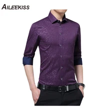 С длинным рукавом Для мужчин рубашки Бизнес одежда мужская одежда рубашки модного цвета, в стиле пэчворк мужской рубашки плюс Размеры 5XL мужской верх осень XT449