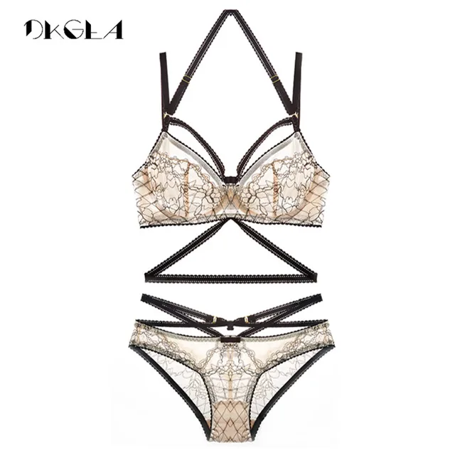 Best Offers France Embroider White Lace Underwear Support Lingerie Set For Women Transparent Bra set Sexy Halter Bandage Deep V Temptation Best Offers France Embroider White Lace Underwear Support Lingerie Set For Women Transparent Bra set Sexy Halter Bandage Deep V Temptation