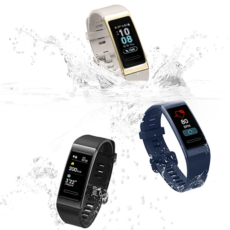 Оригинальный Смарт браслет Huawei Band 3 Pro GPS водонепроницаемый 0 95 дюймовый сенсорный