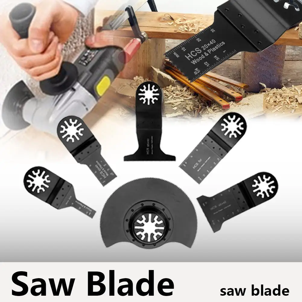6PCS Woodworking Vibration Renovator Multi Tool Saw Blade Wood Cutting