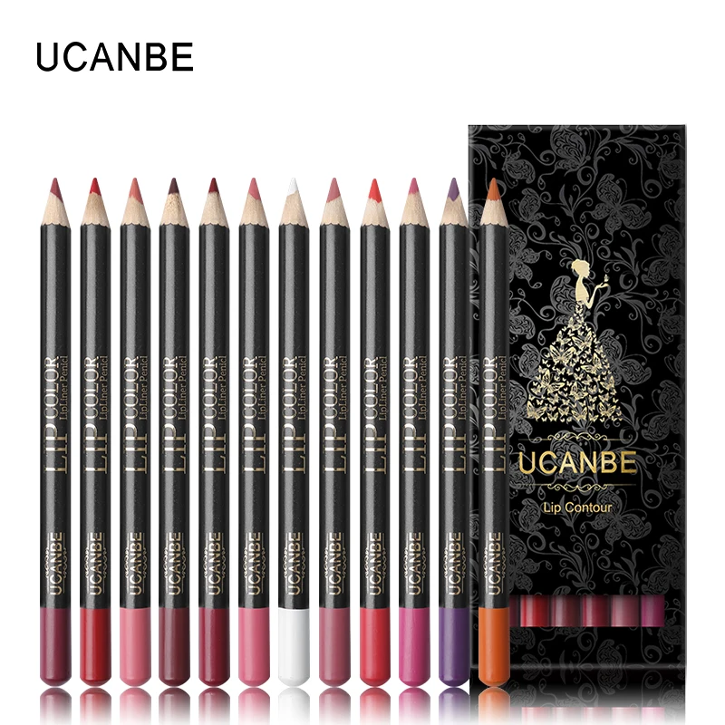 UCANBE 12pcs/set Matte Lip Liner Pencil Makeup Set Waterproof Long Lasting Pigment Lipliner Pen Contour Cosmetics Kit | Красота и