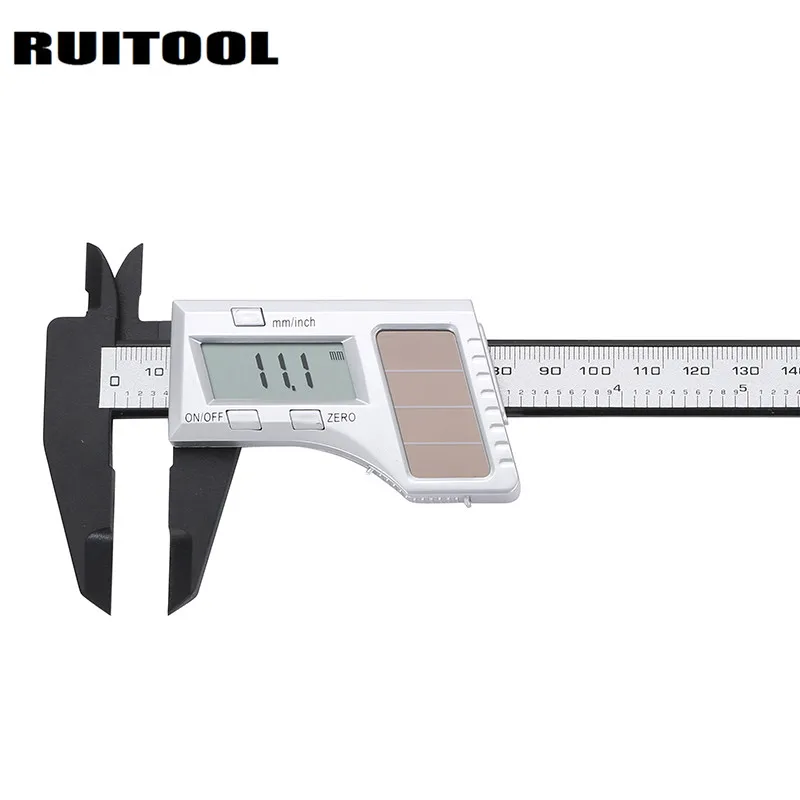 

RUITOOL Solar Digital Caliper 0-150mm Inch/Metric Carbon Fiber Electronic Vernier Caliper Gauges Measuring Tools