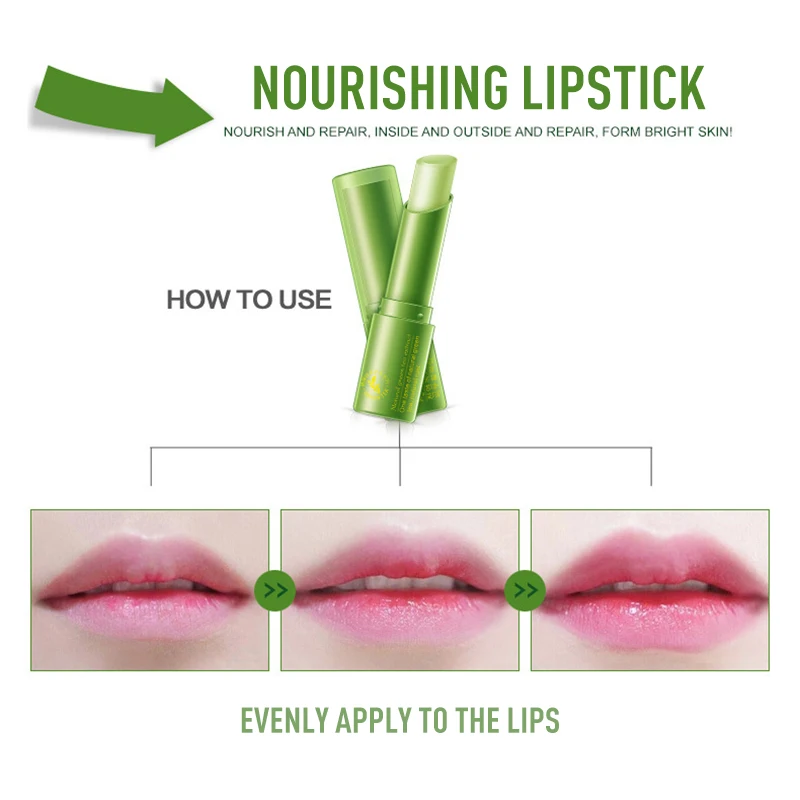 

Brand Natural Moisture Lip Balm Green Tea Lipbalm Temperature Changed Color Lipstick Long Lasting Makeup Nourish Lips Care TSLM1
