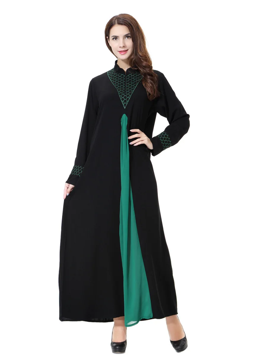Islam Arabia Robe Muslim Women Long Sleeve Maxi Dress Abaya Gowns Dubai