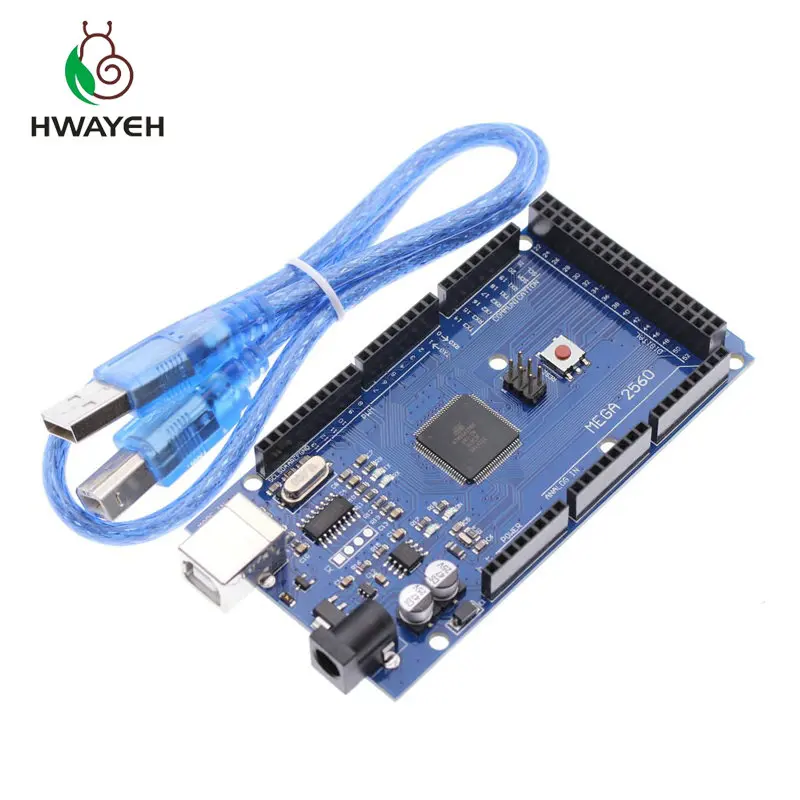 Бесплатная доставка Mega 2560 R3 Mega2560 REV3 Совет ATmega2560 16AU + кабель USB совместимый для arduino