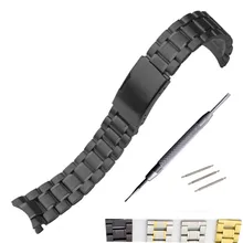 16 18 19 20 21 22 24mm Curved End / Arc Degree Stainless Steel Bracelet Watch Band Strap Straight End Solid Links Drop