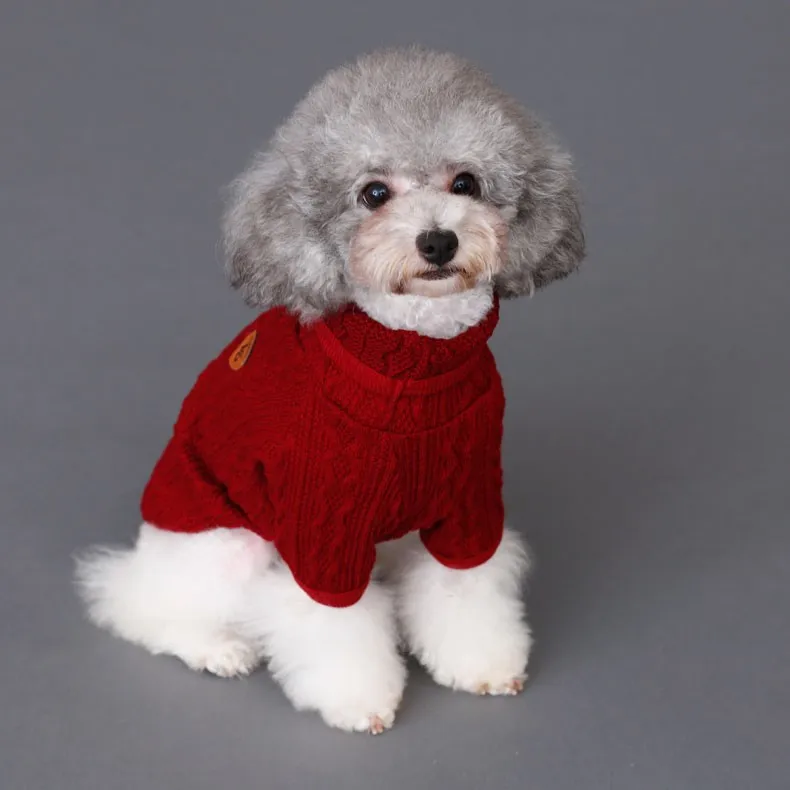 Милый зимний теплый питомец свитер для собаки для кошки свитер пуловер Собака Щенок Чихуахуа крючком вязаная одежда маленькая собака пальто куртка толстовка