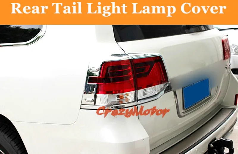 

Chrome Rear Tail Light Cover Trim 2pcs For Toyota Land Cruiser LC200 2016 Car-styling