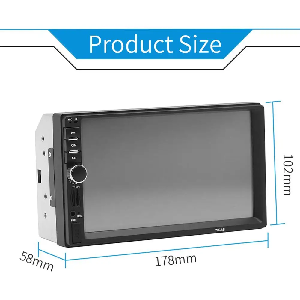 7 inches Car MP5 Player Mirror Link 2 DIN Head Car Stereo Touch Screen BT Radio FM Bluetooth TF Card With Camera USB Android IOS