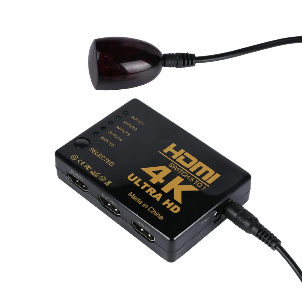 Новый мини коммутатор 3D 1080p с 5 портами 4K HDMI переключатель разветвитель ИК пультом