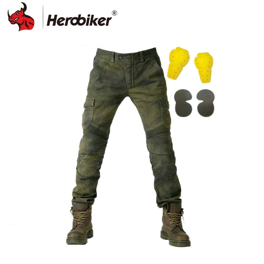 

HEROBIKER Motorcycle Pants Men Moto Jeans Protective Gear Riding Touring Motorbike Trousers Motocross Pants Pantalon Moto Pants
