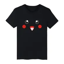 Cartoon Black Short Sleeve PIKAU T-shirt ood looking and Durable Men/Women PIKAU T-shirt with High quality
