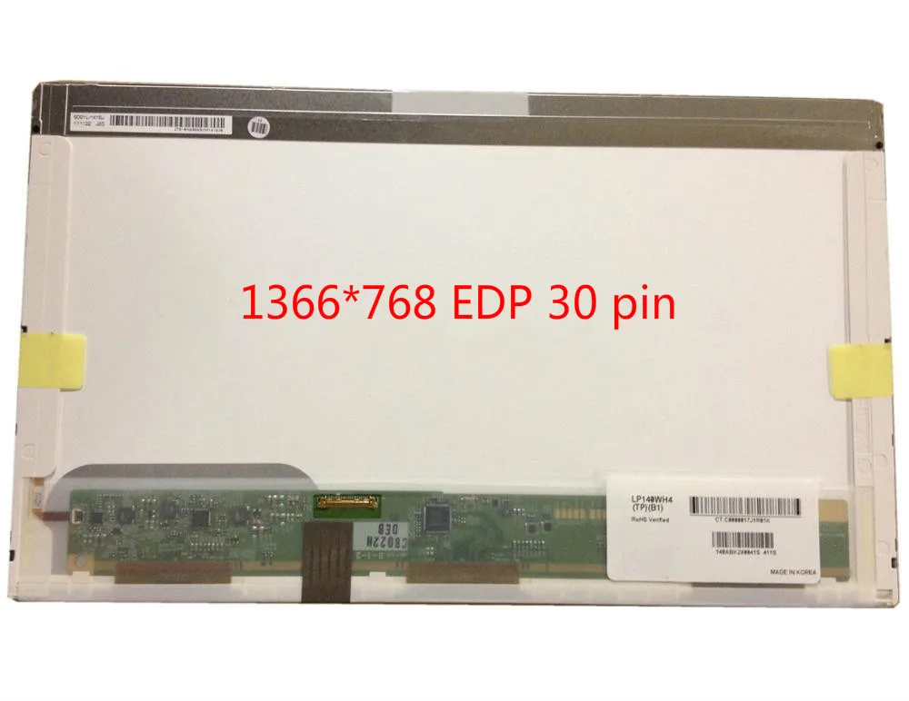 

LP140WH4-TPB1 LP140WH4 TPA1 fit B140XTN01.1 B140XTN01.0 30PIN LCD Screen 1366*768 NEW LED matrix Display Laptop Screen