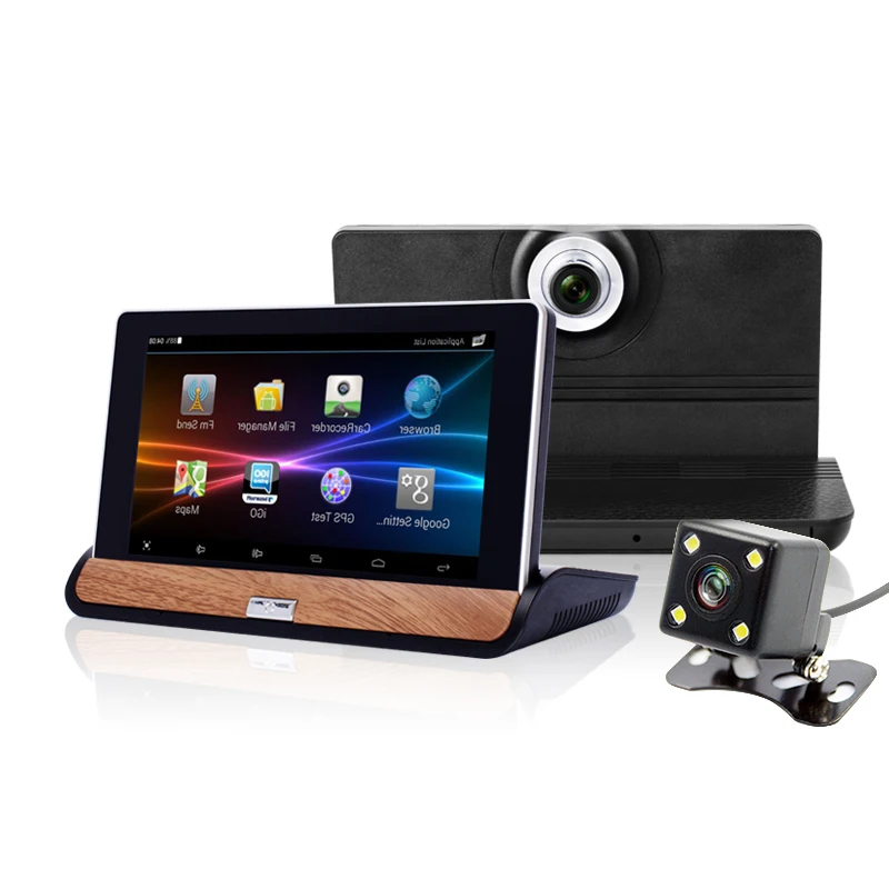 

7Inch Touch Car Android DVR Rearview Mirror Camera Parking Recorder GPS Navigation WiFi Car DVR Video Dual Lens Dash Cam