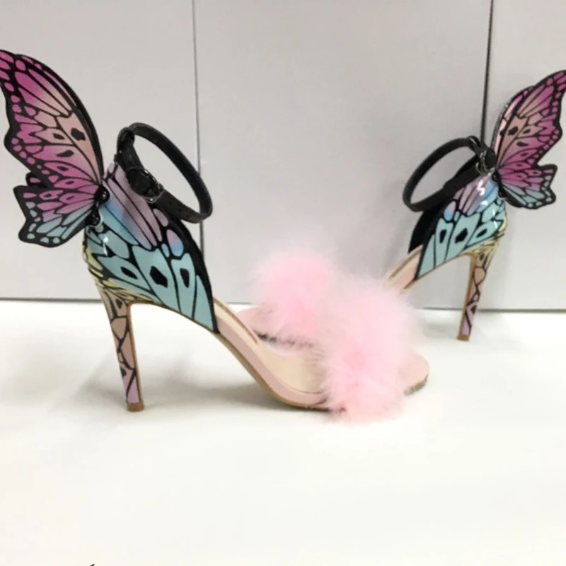 Г. Обувь из натуральной кожи на тонком высоком каблуке женские Босоножки на каблуке 10 см с розовым мехом, пикантная Свадебная обувь большой размер 42
