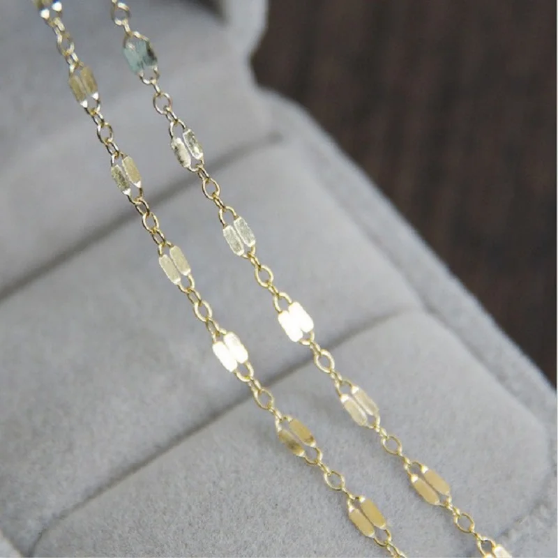 

2.2mm 1meter Gold filled Square flat chain for necklace bracelet make J0316