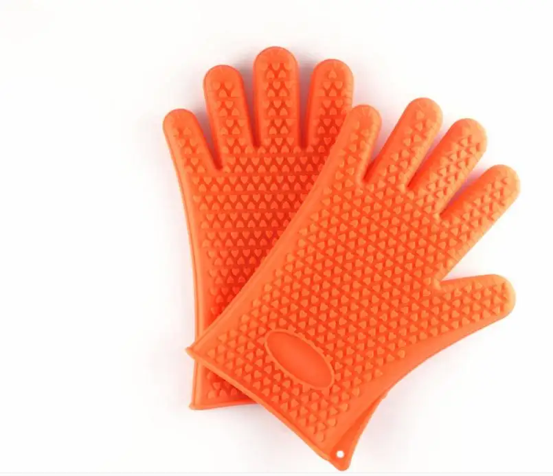 Высокая термостойкость силиконовые перчатки для барбекю Тепло Изоляционные перчатки Бытовая печь теплового изоляционные перчатки для микроволновой печи обжарки