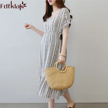 

Fdfklak Summer Short Sleeve Maternity Dresses Clothes For Pregnant Women Cotton Casual Regnancy Dress 2018 New Dresses F343
