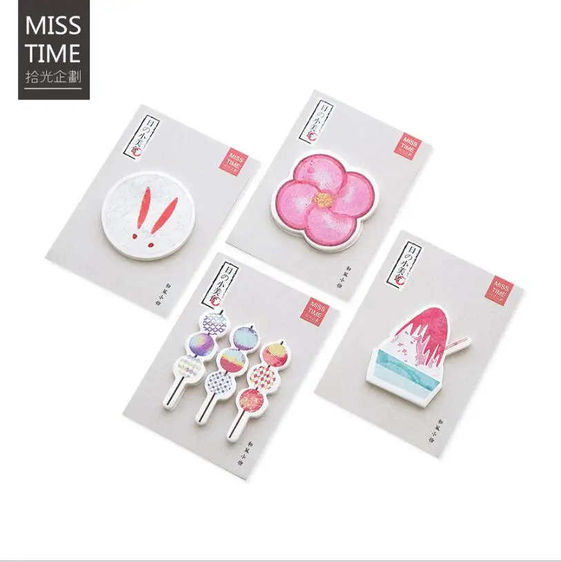 

30Sheets Creative Japanese Food Self-Adhesive Memo Pad Post It Sticky Note Sakura Icecream Stationery Office School Supplies7049