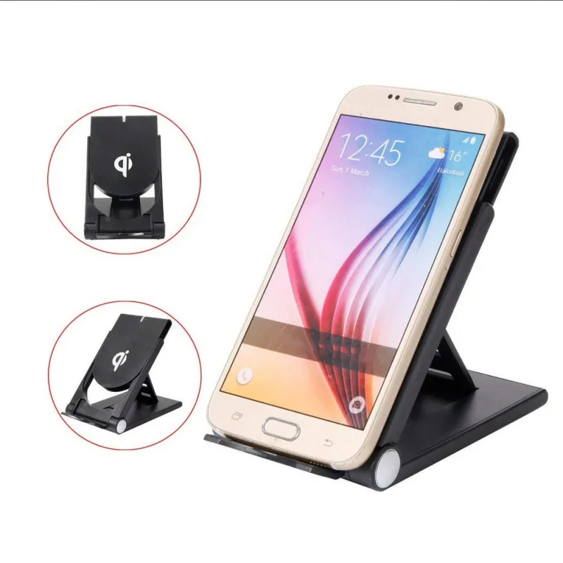 

Portable Charging Pad 5W Qi Wireless Charger Foldable Bracket Vertical smart Phone Charger Hot for iphone Samsung xiaomi mix 2s
