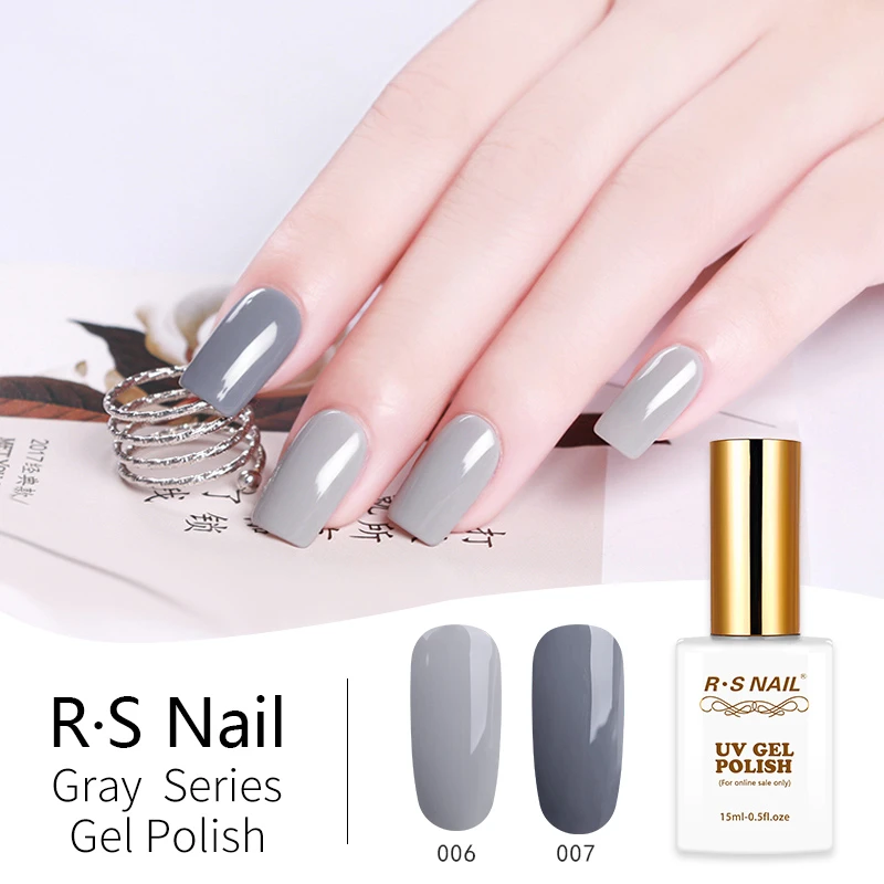 Rs Nail 15ml Uv Nail Gel Polish Gray Color Soak Off Resin Nail Varnish Gel Lacquer Vernis Long Lasting Nail Laque Enamel Winter Aliexpress Beauty Health