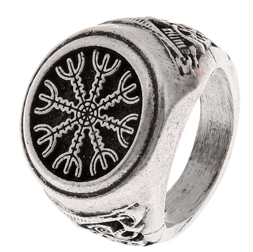 

Norse Vikings Helm of Awe Rune Ring Norde Vigisr Men's Ring Large Size R-40