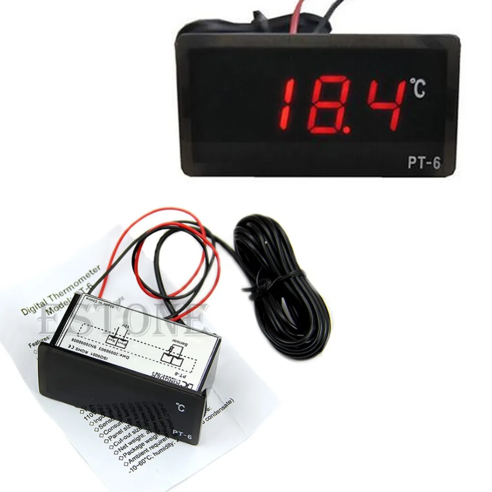 

Vehicle Digital Thermometer Car LED Temperature Meter Probe -40~110C 12V Drop Shipping Support Mar9_0
