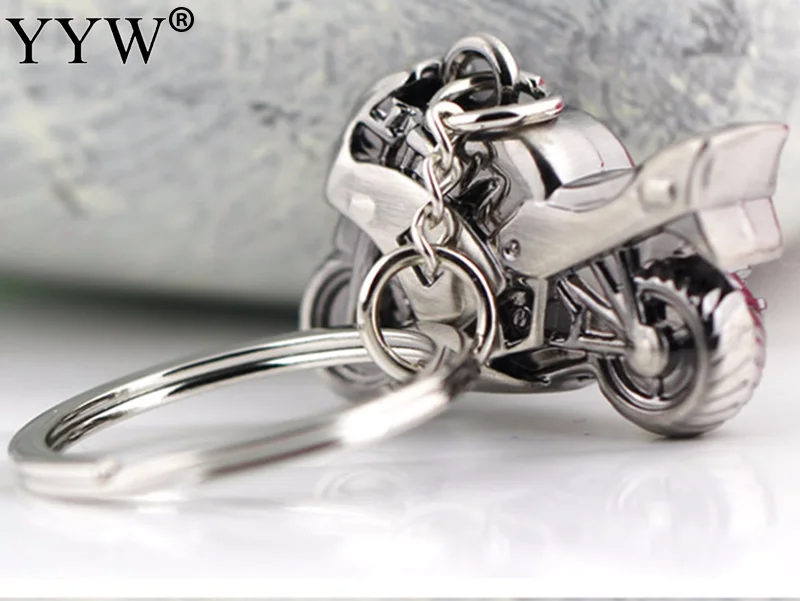 

2017 Men Women Motorcycle keychain Key Chain Gothic Punk Silver black color chaveiro key ring KeyHolder Keyrings