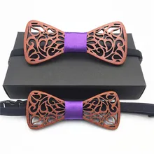 Набор Классический формальный полый крылья бороды благородный деревянный лук галстуки для мужчин свадебные костюмы деревянная бабочка-бабочка Bowknots