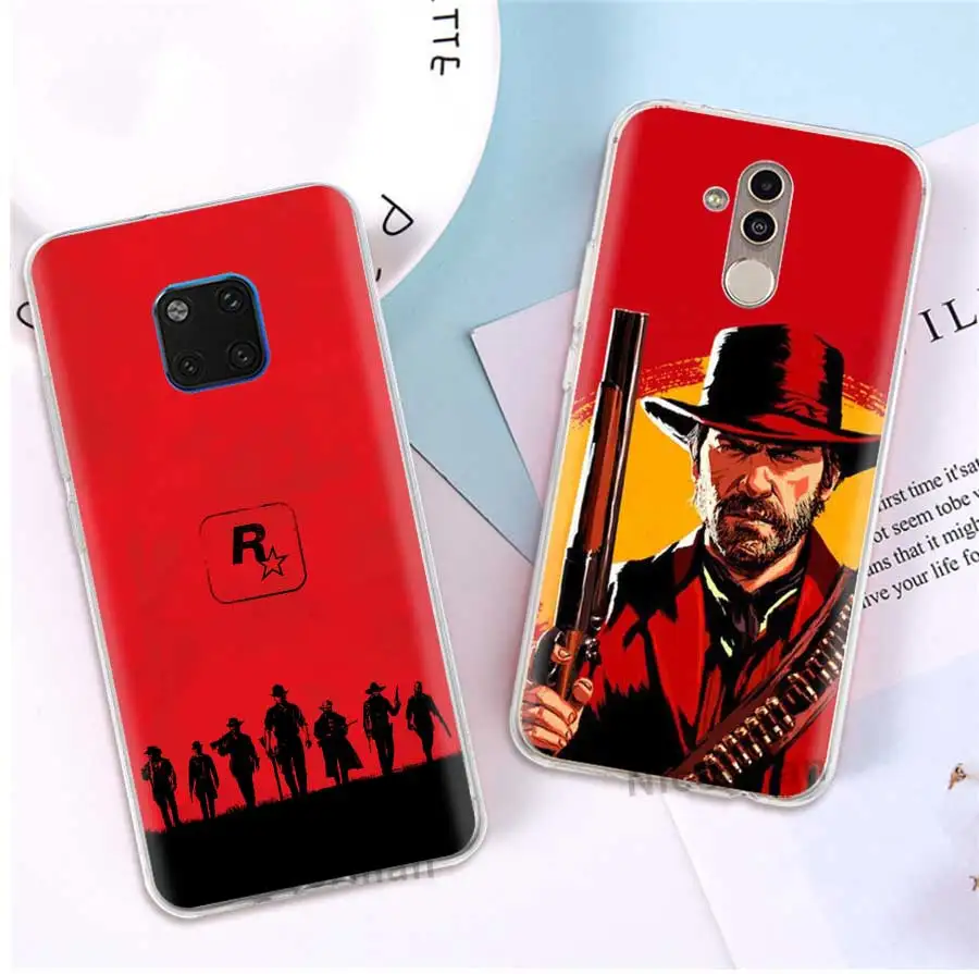 ТПУ силиконовый чехол для huawei P30 P20 Pro P10 P9 Lite mate 10 20 Lite 20 10 Pro Чехол красный Dead Redemption 2 мягкий прозрачный чехол