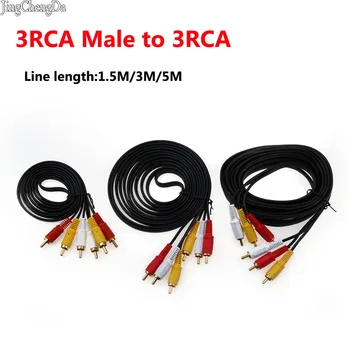 

JCD 3RCA Male to 3 RCA Male Composite Audio Video AV Cable Plug 3X RCA Digital Camera CD Player AV Out Cable Adapter