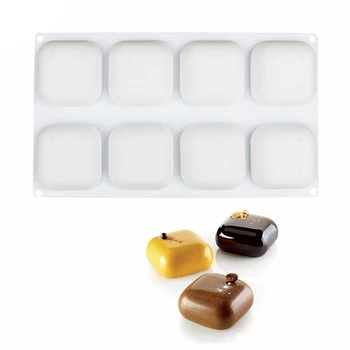 

1Pcs Silicone 8 Cavity Cake Mold For Baking Dessert Ice-Creams Mousse Square Shape Cake Mould Pudding Pastry Pan Decorating Mold