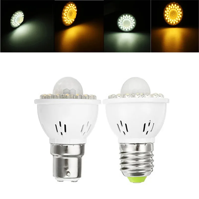 

CLAITE LED PIR Motion Sensor Lamp 2W B22 E27 32 LED Auto Motion Control PIR Infrared Body Light Bulb Indoor Lighting AC220V