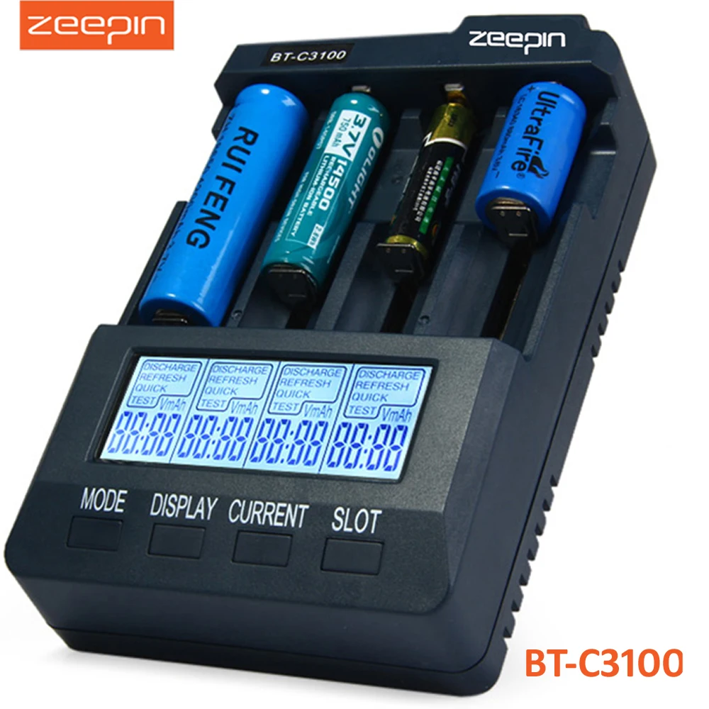 Zeepin BT-C3100 V2.2 цифровой Интеллектуальный 4 слота ЖК-зарядное устройство с перенапряжением, короткого замыкания, защита от перезарядки