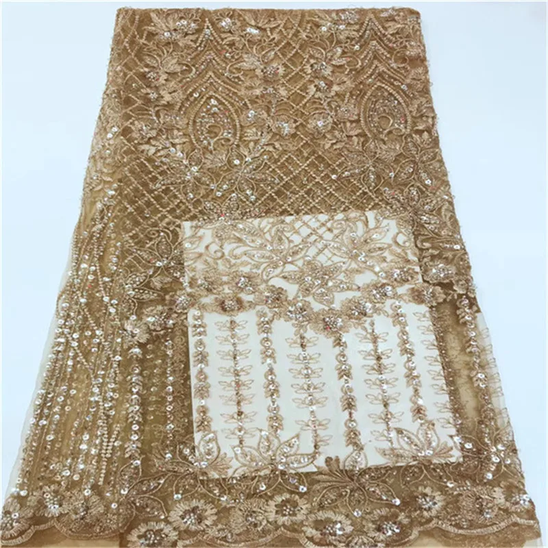 

New Design African Tulle Lace Fabric 2019 High Quality Lace With Sequins Fashion French Tulle Lace Fabric For Party Dress