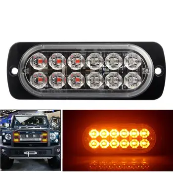 

Ultra-Slim LED 36W Police Lights 12V-24V 12 LED Car Emergency Truck Side Strobe Warning Light Car Lights