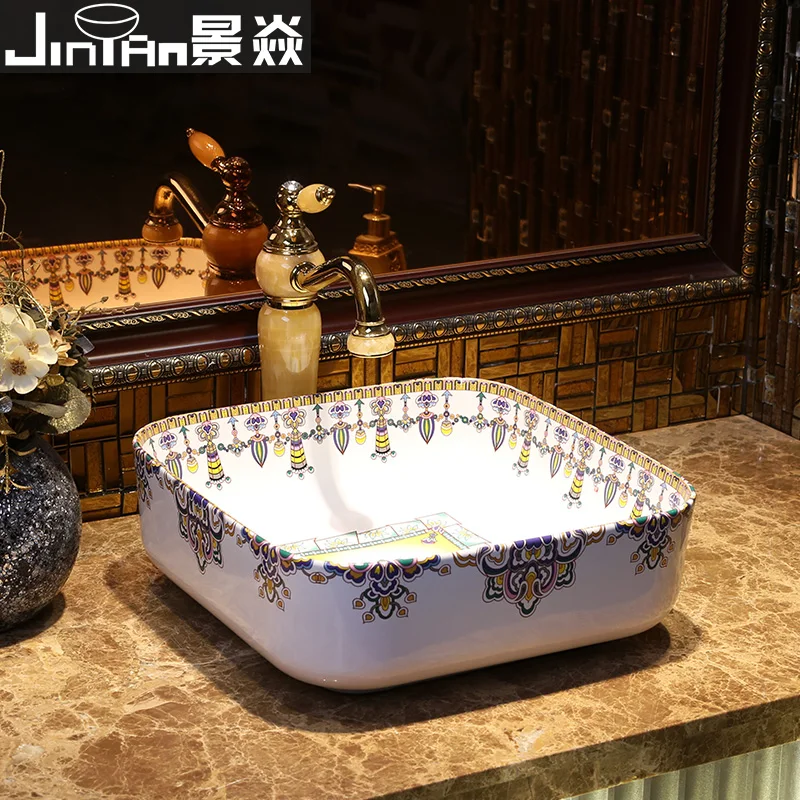 View on Yantai basin art are square table row upon of ceramics | Обустройство дома