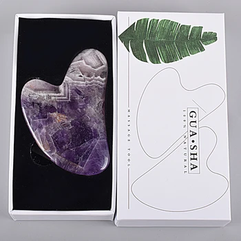 

Amethyst Facial Care Tool Massage Gua Sha Tool Natural Stone China Traditional SPA Acupuncture Scraping Healing Health Beauty