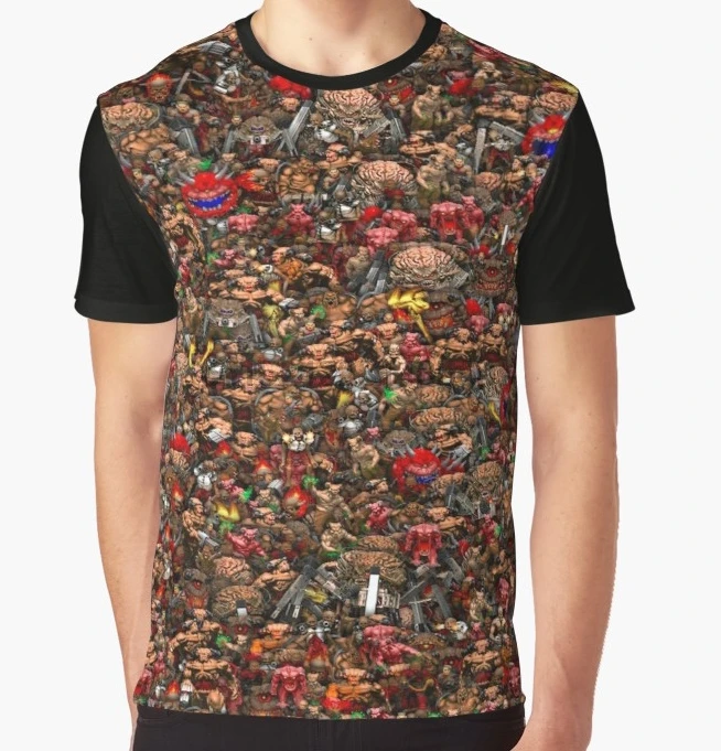 

All Over Print T-Shirt Men Funy tshirt All enemies from Doom Short Sleeve O-Neck Graphic Tops Tee women t shirt