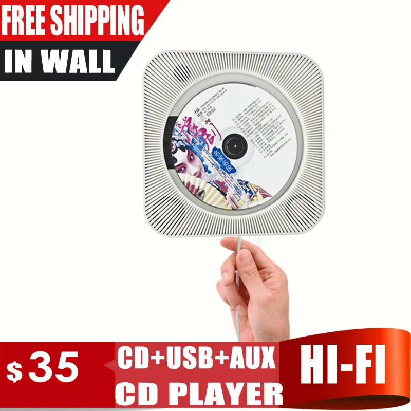 In Wall Mounted CD Player Support CD USB 3 5mm Stereo Audio Out