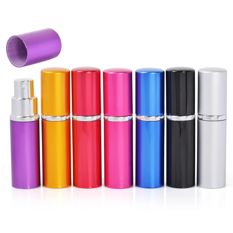 

10Ml mini cute aluminum r perfume bottle nebulizer glass liner travel portable refillable perfume spray bottle