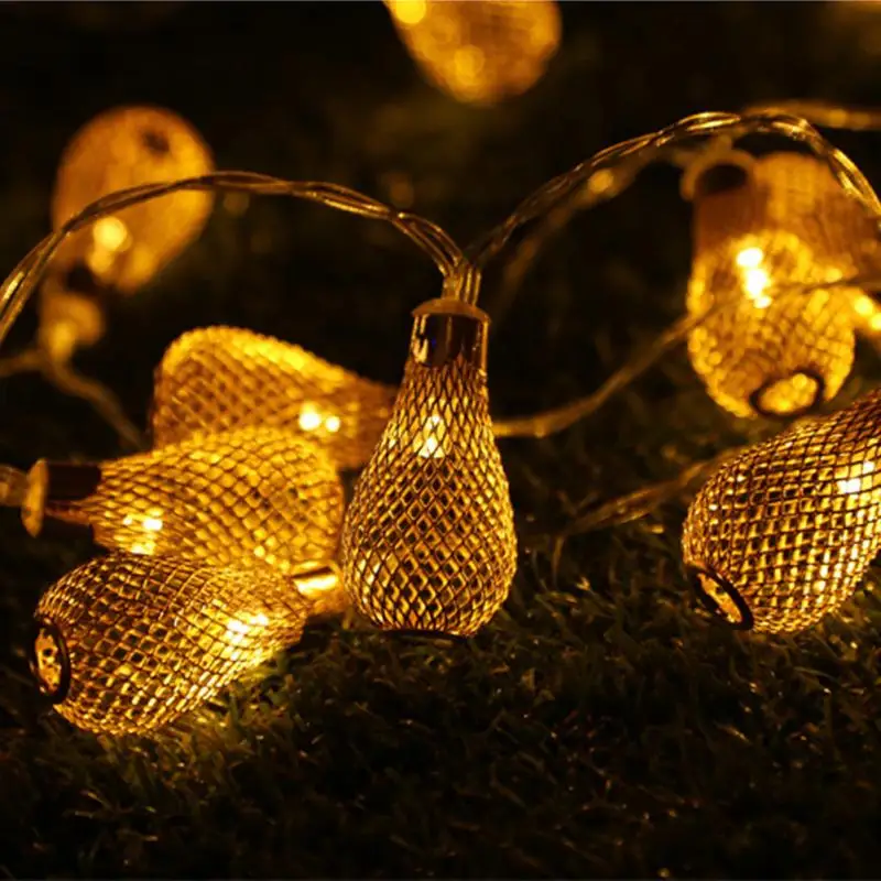 1,2 м светодиодный металлический Сказочный светильник-гирлянда, Рождественское украшение, уличный солнечный светильник для патио, свадебной вечеринки