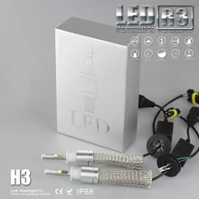 High Quality 4800lm H3 White Auto Car LED Headlight Fog Daytime Driving Lamp 40W Aluminum Silver Sheath 6000K Easy install