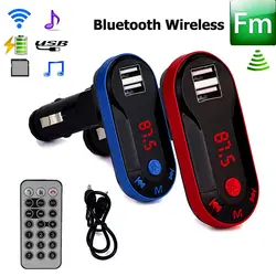 Bluetooth Беспроводной автомобиля Mp3 плеер Handsfree Car Kit fm-передатчик 12 В 2.1A USB Зарядное устройство ЖК-дисплей Дисплей автомобильный fm-модулятор