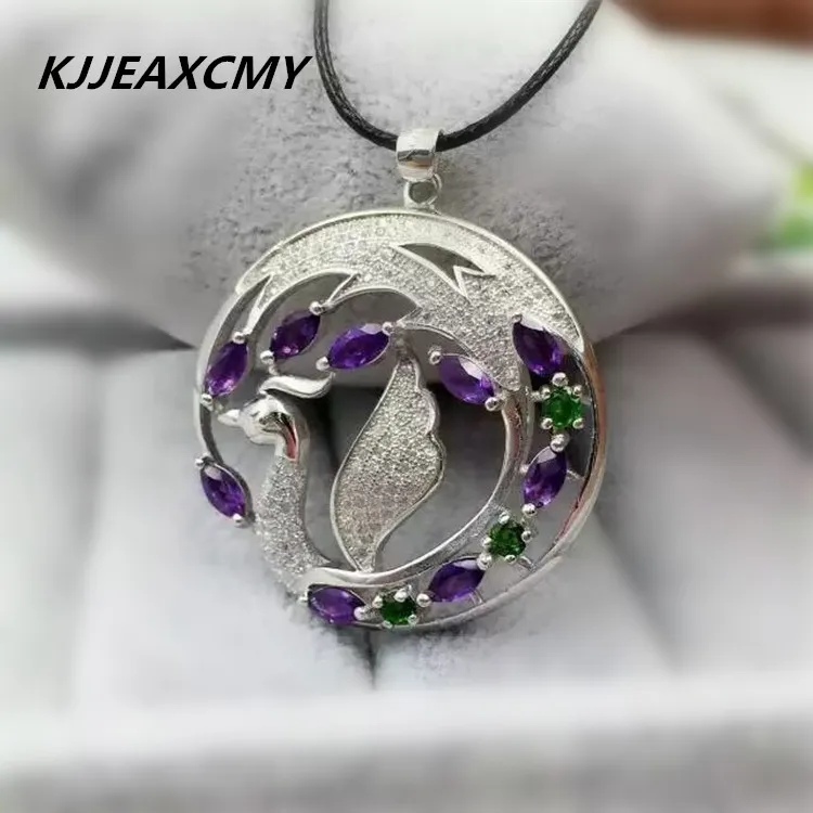 

KJJEAXCMY boutique jewelry, Natural diopside inlaid women's jewelry wholesale S925 Sterling Silver Pendant