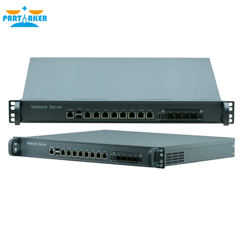 1U network Firewall Router System with 8 ports Gigabit lan 4 SPF Intel i3 4160 3.6Ghz Mikrotik PFSense ROS Wayos 4G RAM 128G SSD