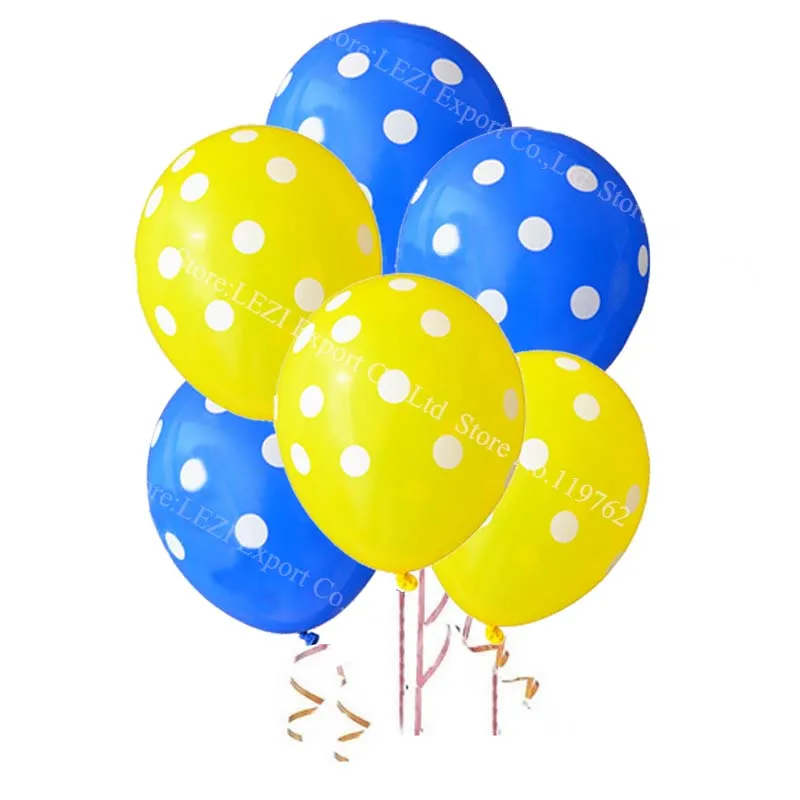 30 шт печать горошек латексные гелиевые шары подарки на день рождения Свадебные украшения для праздника для вечеринки черные красные воздушные шары для детского душа - Цвет: Blue Yellow