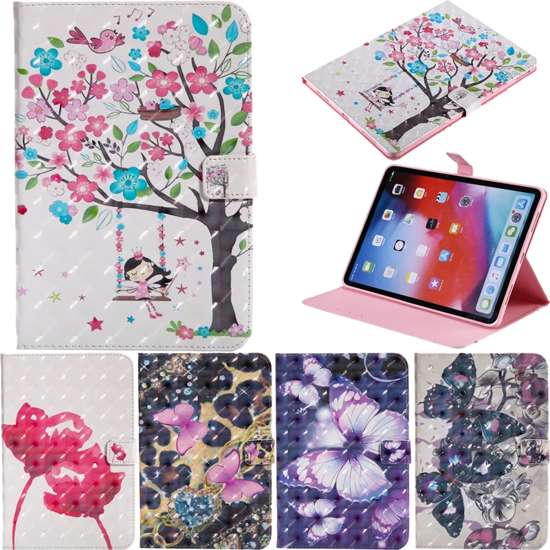 

Fashion 3D Print Style Leather Flip Wallet Case Cover Silicone Shell Coque Funda For Samsung Galaxy Tab A 8.0" 2017 SM-T380 T385